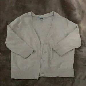 Little Girl Cardigan-Sz M - light grey 3/4 sleeve